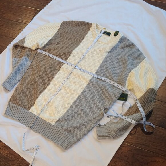 Embassy Row Heavy Knit Crew Neck Sweater Vintage Cozy Neutral Preppy Sz M NWT - Picture 12 of 12